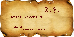 Krieg Veronika névjegykártya